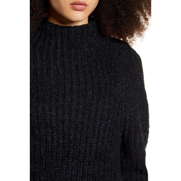 NWT Leith Mock Neck Sweater in Black - Picture 3 of 5